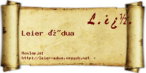 Leier Édua névjegykártya